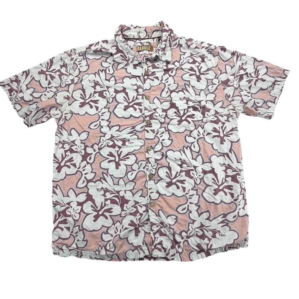 Kahala Shirt Mens XL Multicolor Short Sleeve Button Up Floral Hawaiian Cotton - Picture 2 of 10